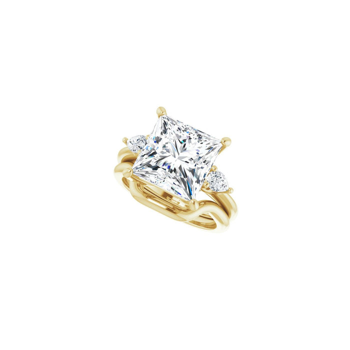 14K Yellow Gold 10 x 10 mm Square 1/4 CTW Lab-Grown Diamond Semi-Set Engagement Ring