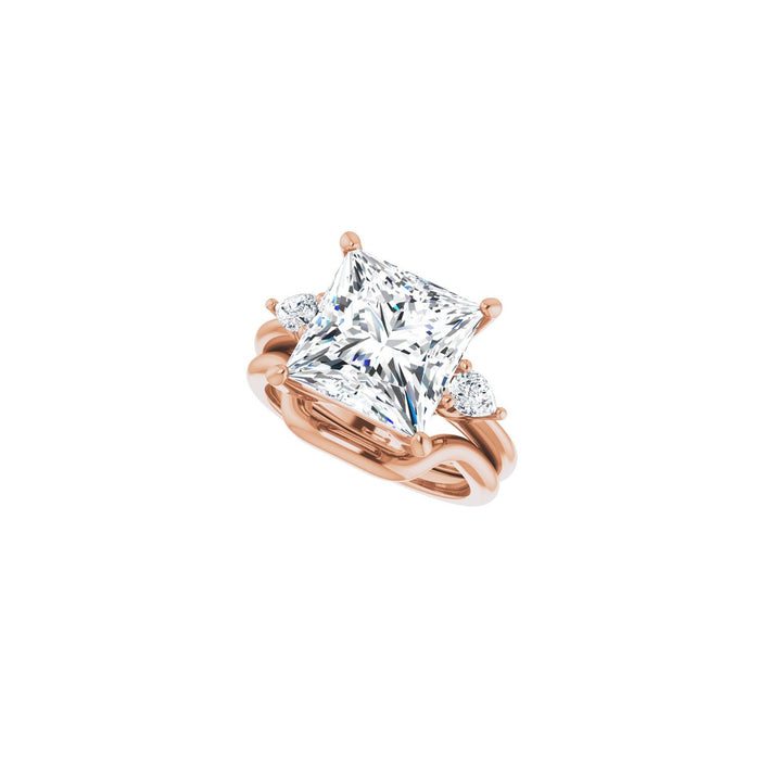 14K Rose Gold 10 x 10 mm Square 1/4 CTW Lab-Grown Diamond Semi-Set Engagement Ring