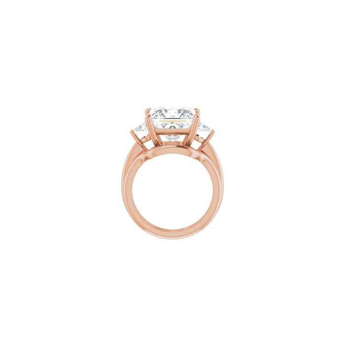14K Rose Gold 10 x 10 mm Square 1/4 CTW Lab-Grown Diamond Semi-Set Engagement Ring