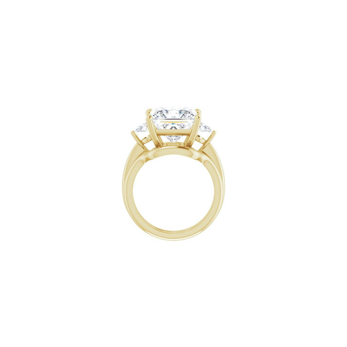 14K Yellow Gold 10 x 10 mm Square 1/4 CTW Lab-Grown Diamond Semi-Set Engagement Ring