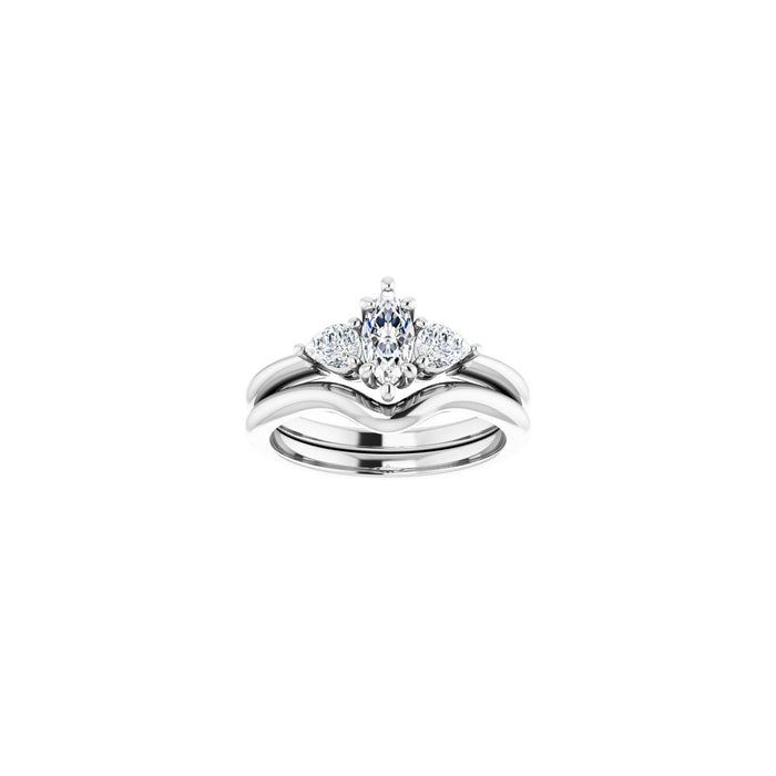 Platinum 7 x 3.5 mm Marquise 1/4 CTW Lab-Grown Diamond Semi-Set Engagement Ring