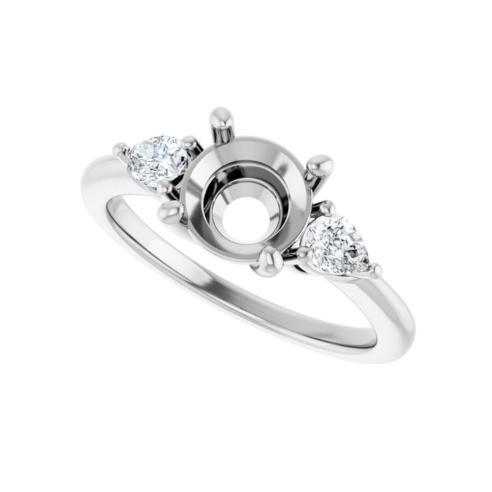 Platinum 7.4 mm Round 1/4 CTW Lab-Grown Diamond Semi-Set Engagement Ring