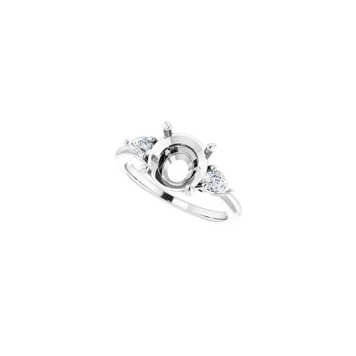14K White Gold 8.8 mm Round 1/4 CTW Lab-Grown Diamond Semi-Set Engagement Ring