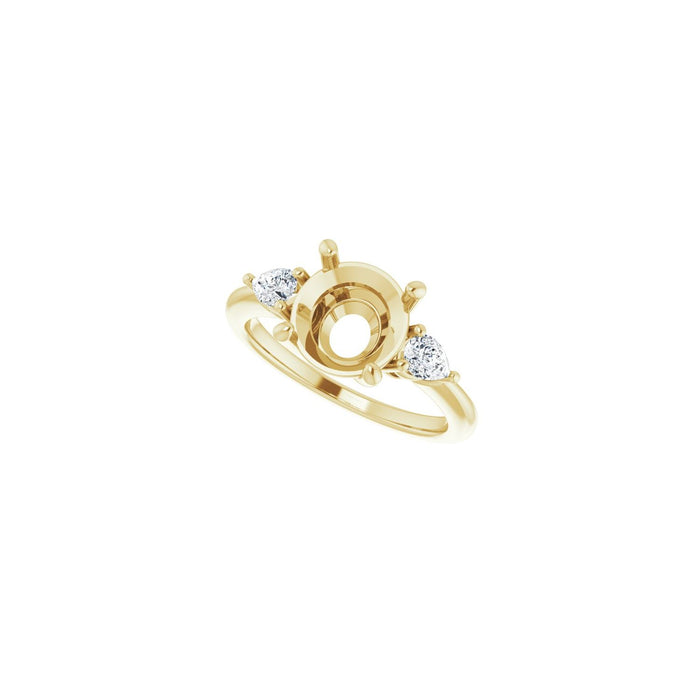 14K Yellow Gold 8.8 mm Round 1/4 CTW Lab-Grown Diamond Semi-Set Engagement Ring