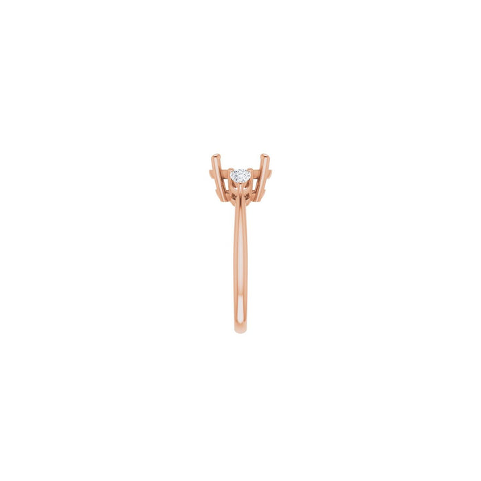 14K Rose Gold 9.4 mm Round 1/4 CTW Lab-Grown Diamond Semi-Set Engagement Ring