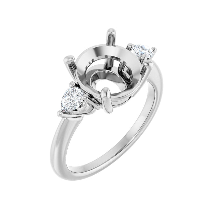 14K White Gold 10 mm Round 1/4 CTW Lab-Grown Diamond Semi-Set Engagement Ring