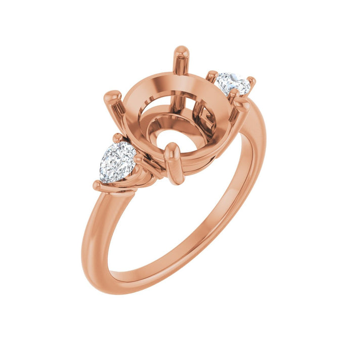 14K Rose Gold 10 mm Round 1/4 CTW Lab-Grown Diamond Semi-Set Engagement Ring