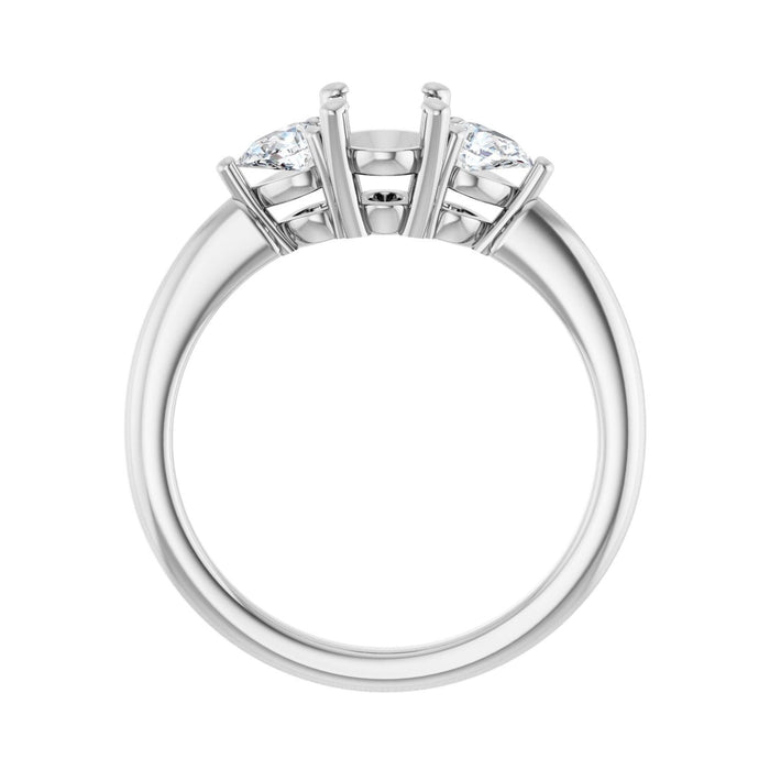 14K White Gold 7 x 5 mm Oval 1/4 CTW Lab-Grown Diamond Semi-Set Engagement Ring
