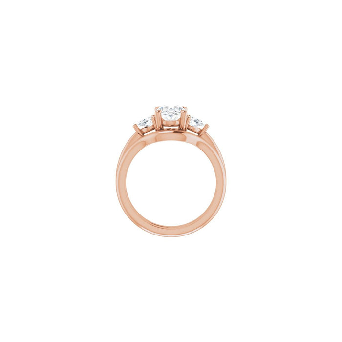 14K Rose Gold 8x6 mm Oval 1/4 CTW Lab-Grown Diamond Semi-Set Engagement Ring
