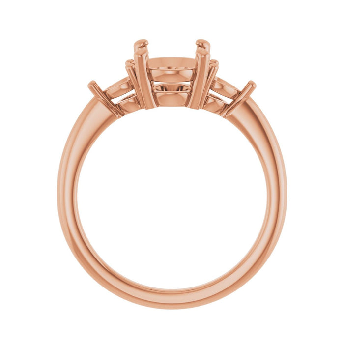 14K Rose Gold 9x7 mm Oval 1/4 CTW Lab-Grown Diamond Semi-Set Engagement Ring