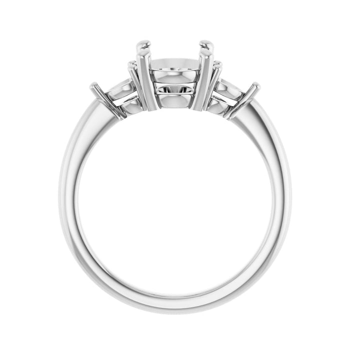 Platinum 9x7 mm Oval 1/4 CTW Lab-Grown Diamond Semi-Set Engagement Ring