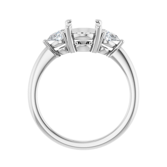Platinum 9x7 mm Oval 1/4 CTW Lab-Grown Diamond Semi-Set Engagement Ring