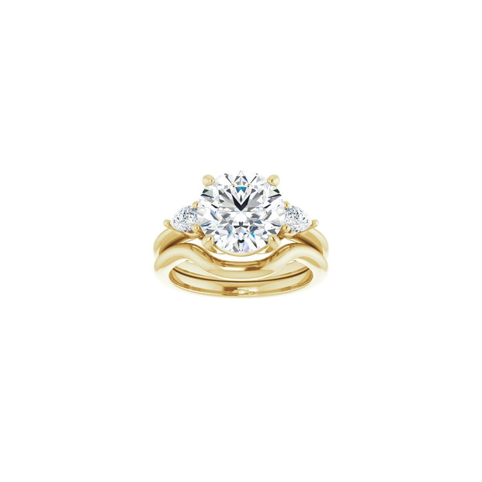 14K Yellow Gold 9.4 mm Round 1/4 CTW Lab-Grown Diamond Semi-Set Engagement Ring