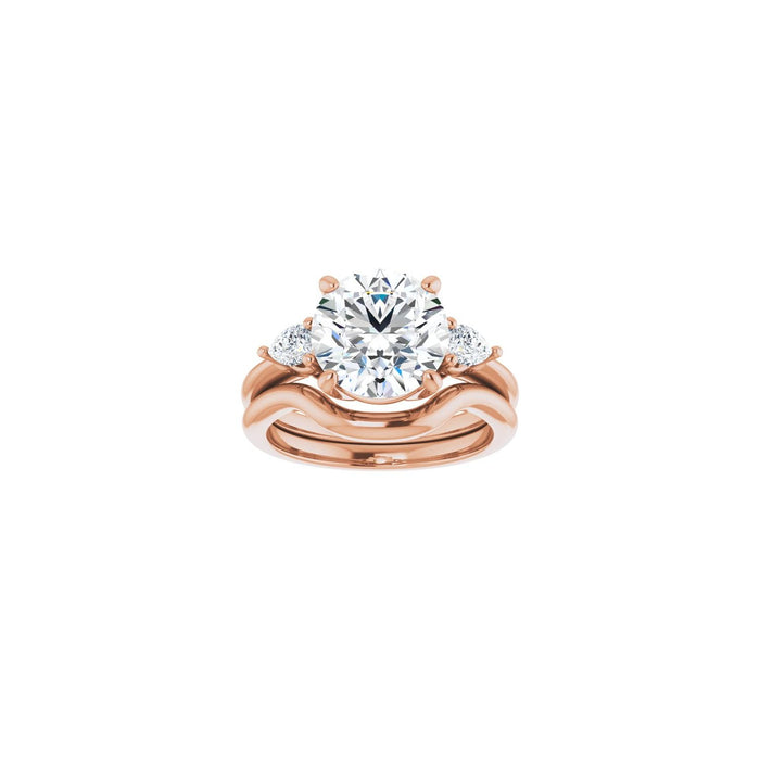 14K Rose Gold 9.4 mm Round 1/4 CTW Lab-Grown Diamond Semi-Set Engagement Ring