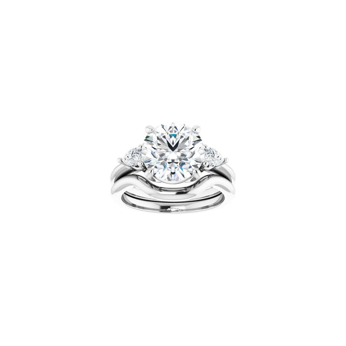 Platinum 9.4 mm Round 1/4 CTW Lab-Grown Diamond Semi-Set Engagement Ring