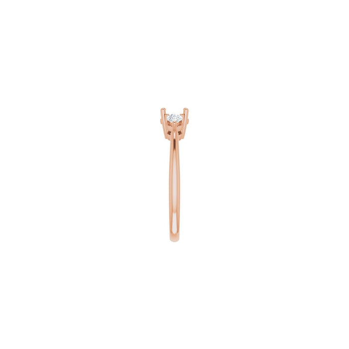 14K Rose Gold 6 x 4 mm Oval 1/4 CTW Lab-Grown Diamond Semi-Set Engagement Ring
