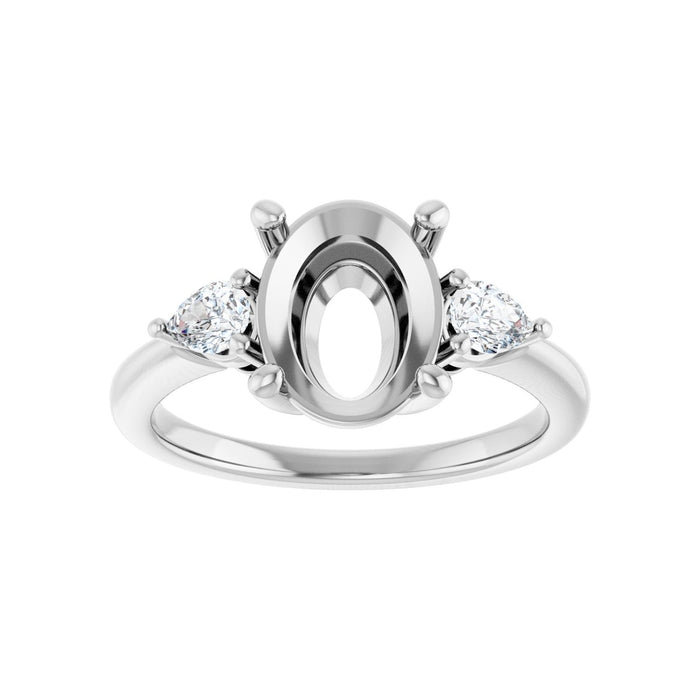 Platinum 10 x 8 mm Oval 1/4 CTW Lab-Grown Diamond Semi-Set Engagement Ring