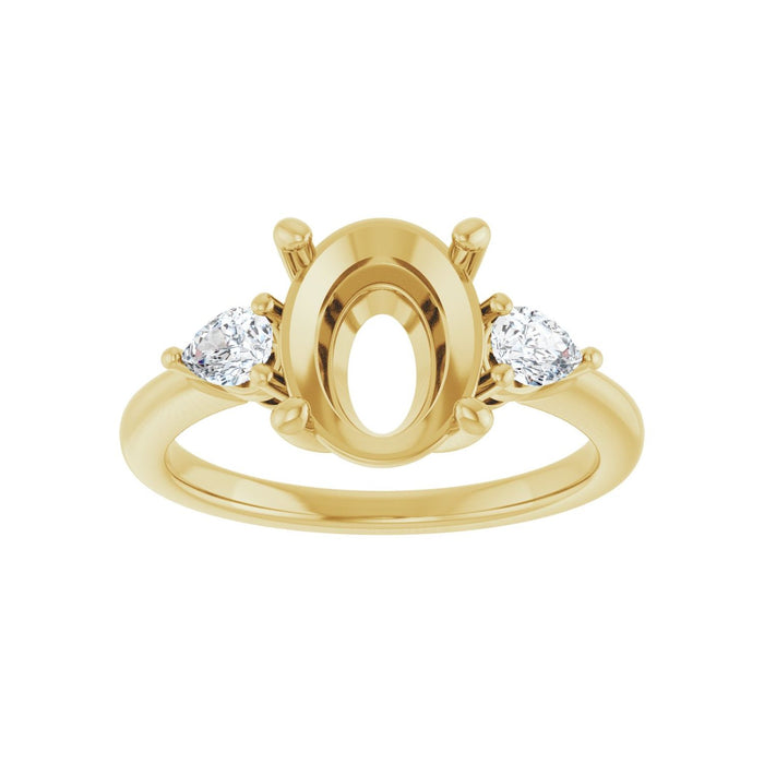 14K Yellow Gold 10 x 8 mm Oval 1/4 CTW Lab-Grown Diamond Semi-Set Engagement Ring