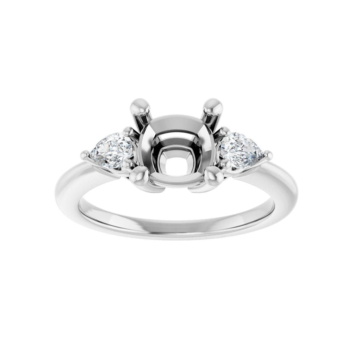 14K White Gold 7 x 7 mm Cushion 1/4 CTW Lab-Grown Diamond Semi-Set Engagement Ring