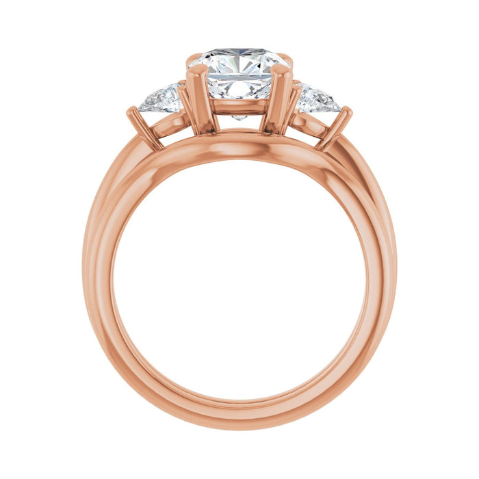 14K Rose Gold 7 x 7 mm Cushion 1/4 CTW Lab-Grown Diamond Semi-Set Engagement Ring