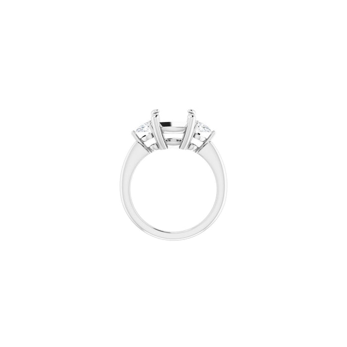 Platinum 9 x 9 mm Cushion 1/4 CTW Lab-Grown Diamond Semi-Set Engagement Ring
