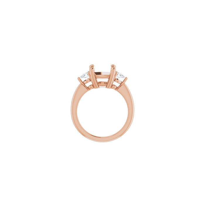 14K Rose Gold 9 x 9 mm Cushion 1/4 CTW Lab-Grown Diamond Semi-Set Engagement Ring