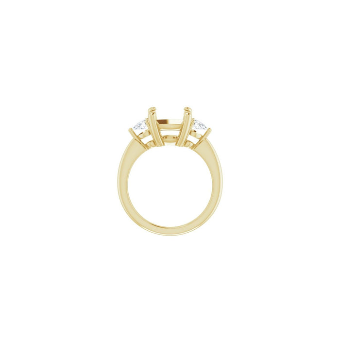 14K Yellow Gold 9 x 9 mm Cushion 1/4 CTW Lab-Grown Diamond Semi-Set Engagement Ring