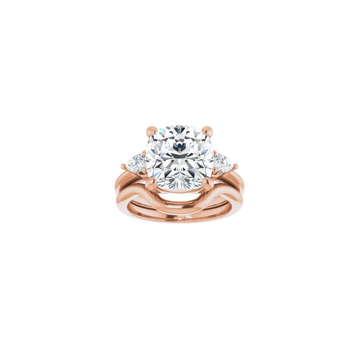 14K Rose Gold 10 x 10 mm Cushion 1/4 CTW Lab-Grown Diamond Semi-Set Engagement Ring