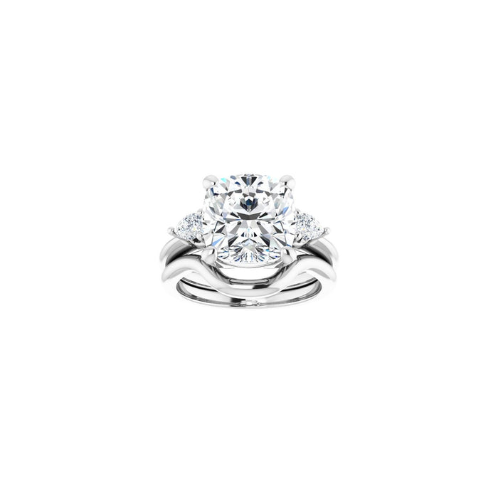 Platinum 10 x 10 mm Cushion 1/4 CTW Lab-Grown Diamond Semi-Set Engagement Ring