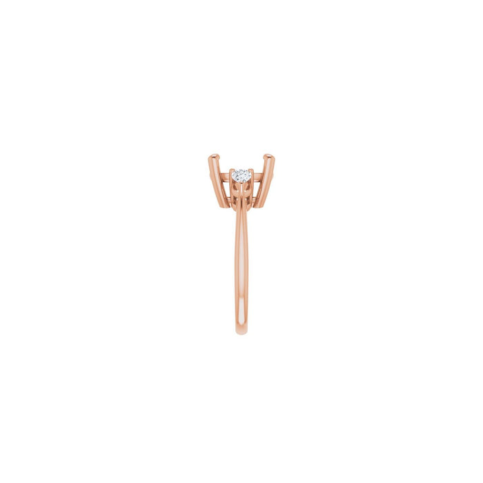 14K Rose Gold 10 x 10 mm Cushion 1/4 CTW Lab-Grown Diamond Semi-Set Engagement Ring