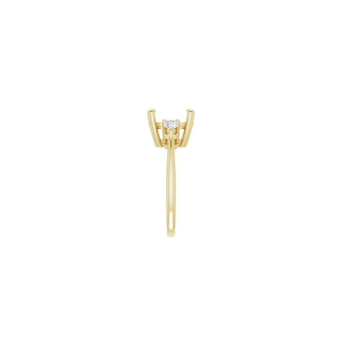 14K Yellow Gold 10 x 10 mm Cushion 1/4 CTW Lab-Grown Diamond Semi-Set Engagement Ring
