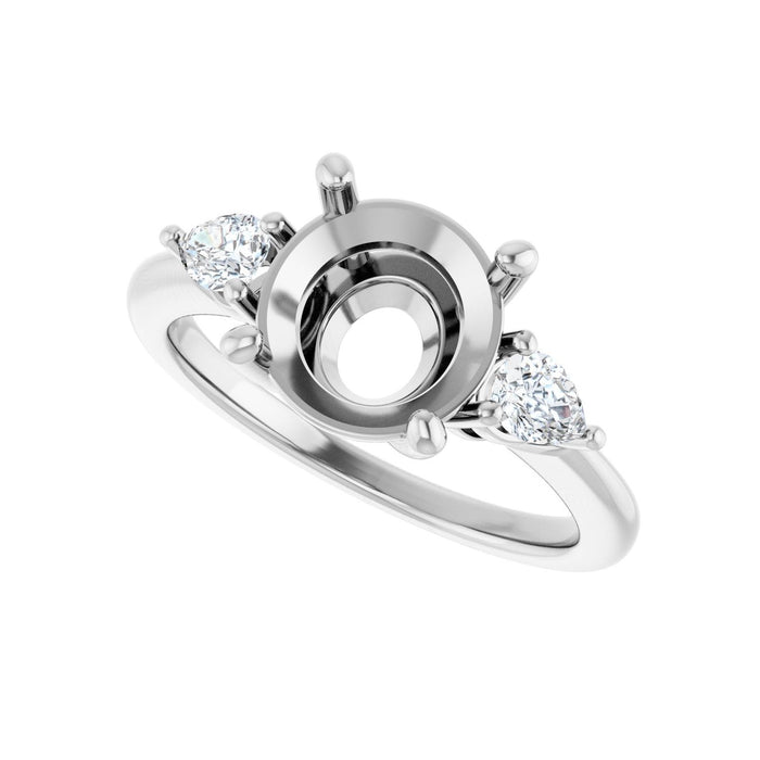 Platinum 9 mm Round 1/4 CTW Lab-Grown Diamond Semi-Set Engagement Ring