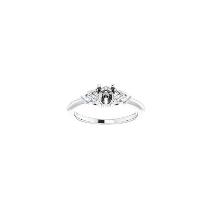 14K White Gold 6 x 4 mm Oval 1/4 CTW Lab-Grown Diamond Semi-Set Engagement Ring