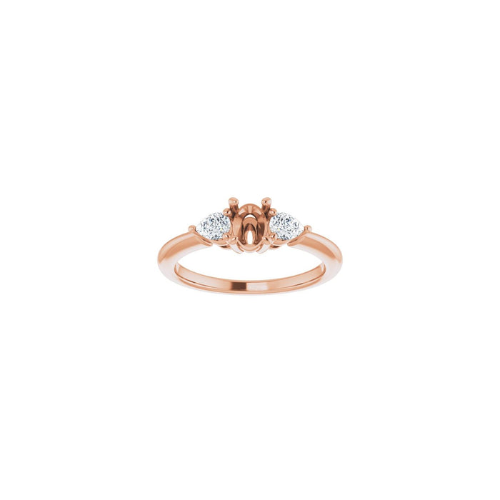 14K Rose Gold 6 x 4 mm Oval 1/4 CTW Lab-Grown Diamond Semi-Set Engagement Ring