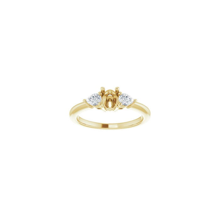 14K Yellow Gold 6 x 4 mm Oval 1/4 CTW Lab-Grown Diamond Semi-Set Engagement Ring