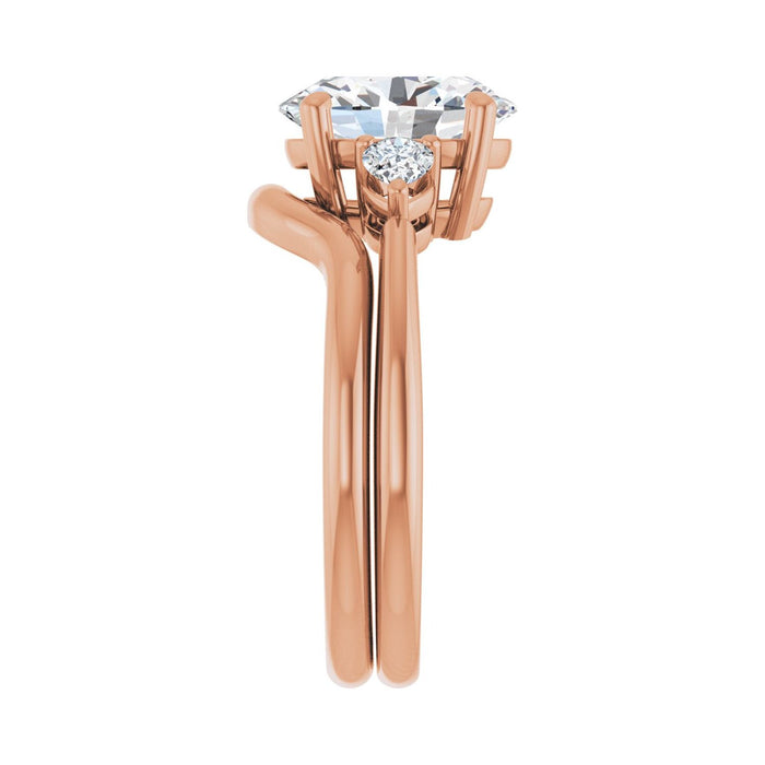 14K Rose Gold 10 x 8 mm Oval 1/4 CTW Lab-Grown Diamond Semi-Set Engagement Ring