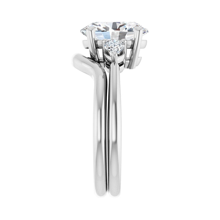 Platinum 10 x 8 mm Oval 1/4 CTW Lab-Grown Diamond Semi-Set Engagement Ring