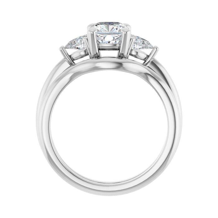 Platinum 6 x 6 mm Cushion 1/4 CTW Lab-Grown Diamond Semi-Set Engagement Ring