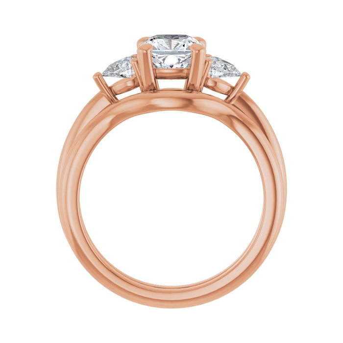 14K Rose Gold 6 x 6 mm Cushion 1/4 CTW Lab-Grown Diamond Semi-Set Engagement Ring