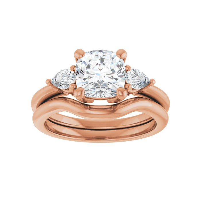 14K Rose Gold 7 x 7 mm Cushion 1/4 CTW Lab-Grown Diamond Semi-Set Engagement Ring