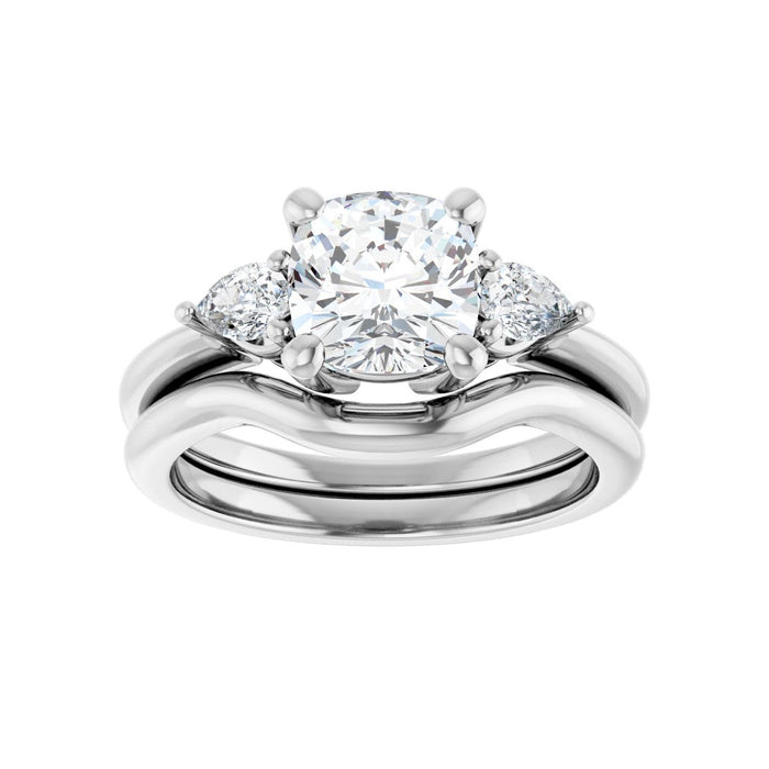 Platinum 7 x 7 mm Cushion 1/4 CTW Lab-Grown Diamond Semi-Set Engagement Ring