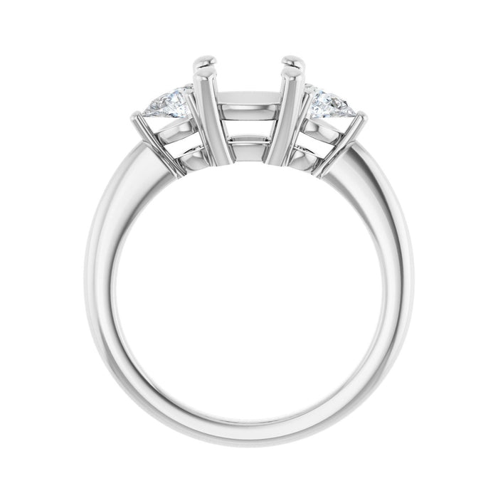 Platinum 7 x 7 mm Cushion 1/4 CTW Lab-Grown Diamond Semi-Set Engagement Ring