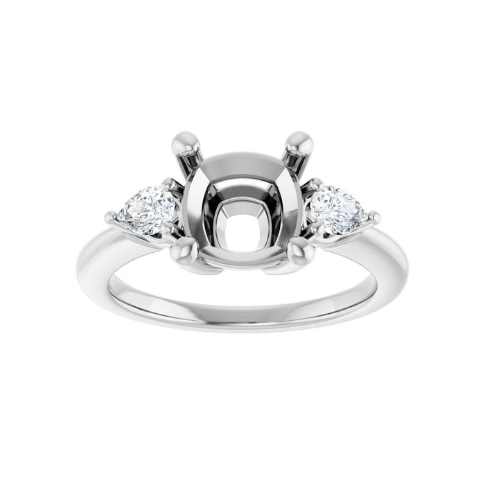 14K White Gold 8 x 8 mm Cushion 1/4 CTW Lab-Grown Diamond Semi-Set Engagement Ring