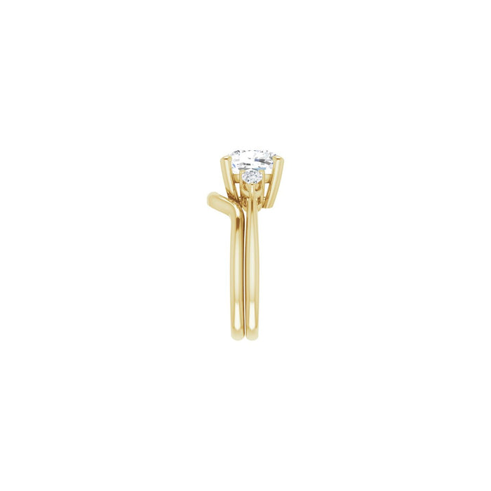 14K Yellow Gold 9 x 9 mm Cushion 1/4 CTW Lab-Grown Diamond Semi-Set Engagement Ring