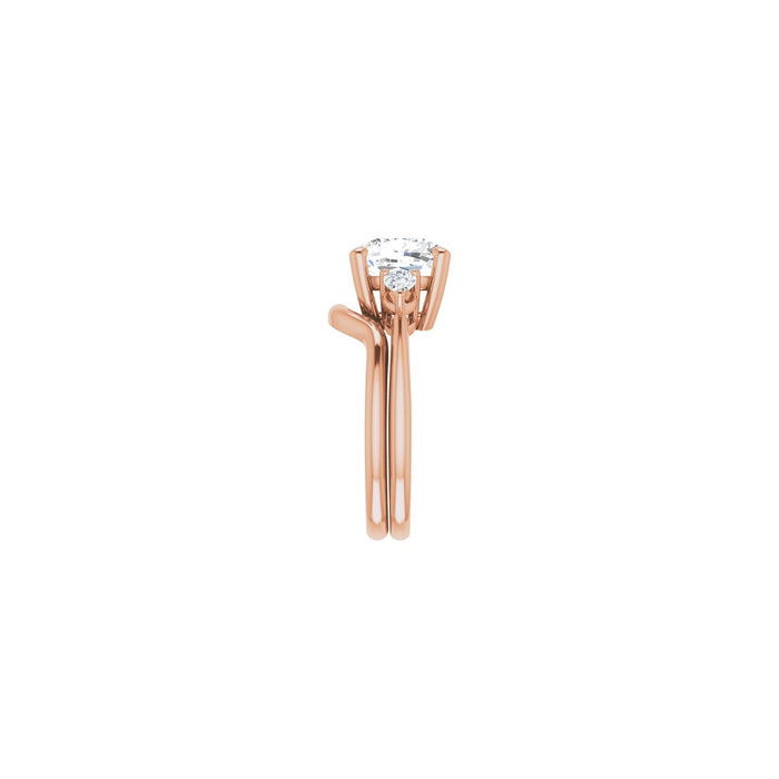 14K Rose Gold 9 x 9 mm Cushion 1/4 CTW Lab-Grown Diamond Semi-Set Engagement Ring