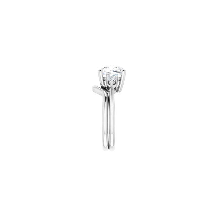 14K White Gold 9 x 9 mm Cushion 1/4 CTW Lab-Grown Diamond Semi-Set Engagement Ring