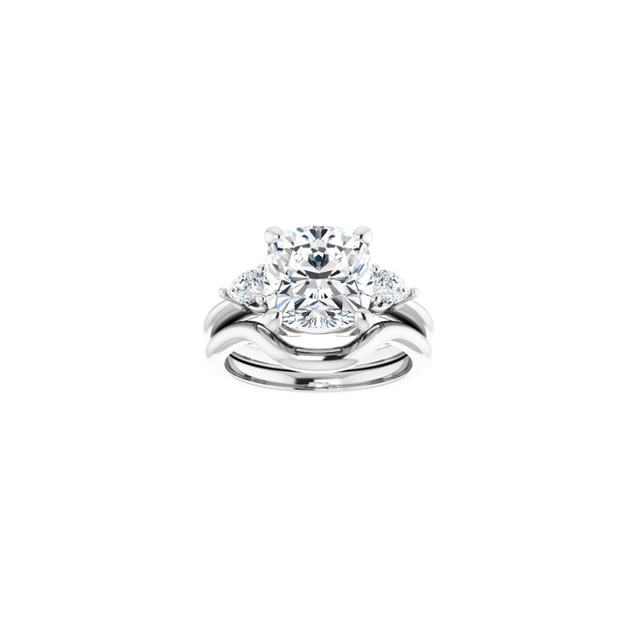 14K White Gold 9 x 9 mm Cushion 1/4 CTW Lab-Grown Diamond Semi-Set Engagement Ring