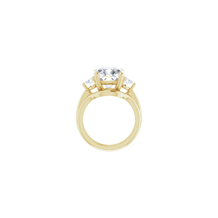 14K Yellow Gold 10 x 10 mm Cushion 1/4 CTW Lab-Grown Diamond Semi-Set Engagement Ring