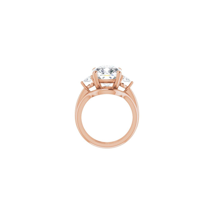 14K Rose Gold 10 x 10 mm Cushion 1/4 CTW Lab-Grown Diamond Semi-Set Engagement Ring