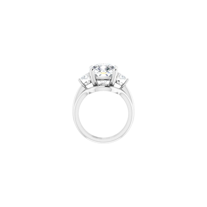 Platinum 10 x 10 mm Cushion 1/4 CTW Lab-Grown Diamond Semi-Set Engagement Ring